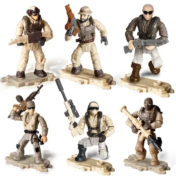 

JTY Toys Anti Terrorist SWAT Building Block Figurines Desert Special Forces Military Trooper Action Figures Toy For Children