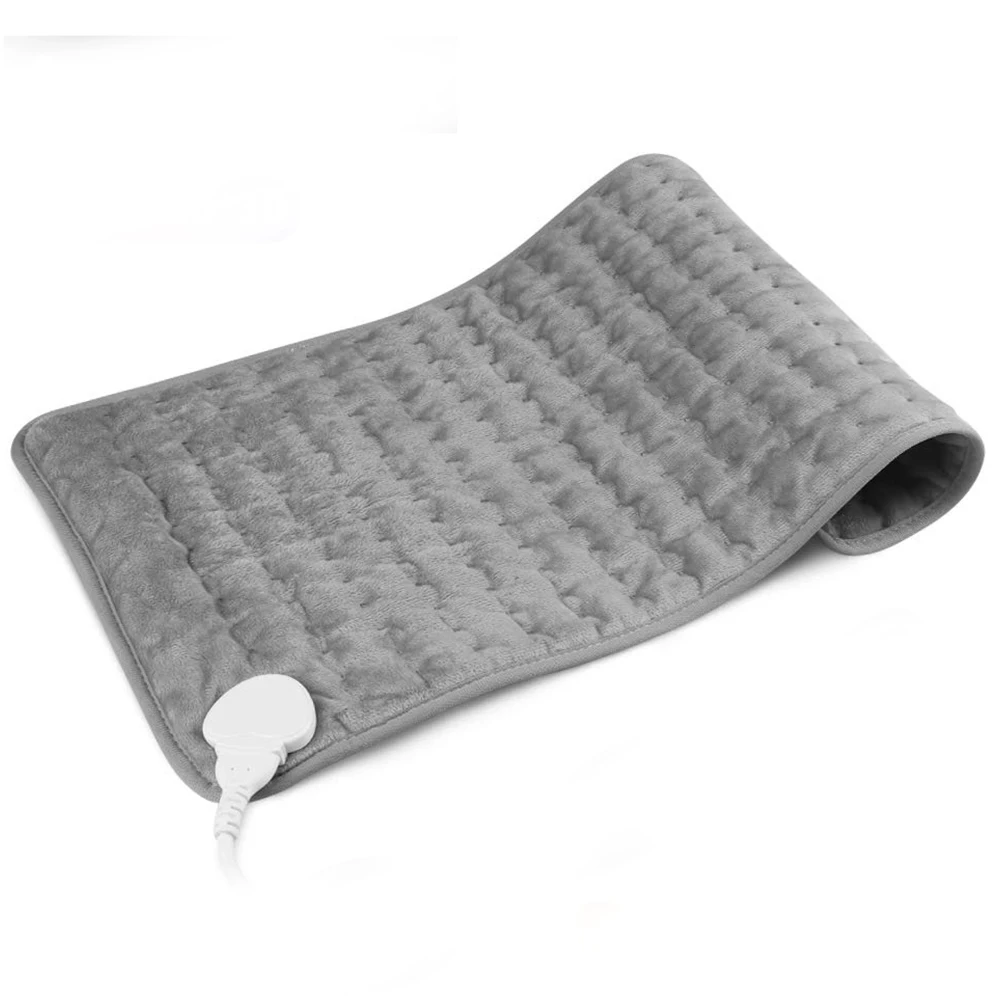 

Heating Setting Electric Thermal Therapy Heated Pad Neck Back Pain Body Relief Soft Fabric Grey Timer Safe Cosy