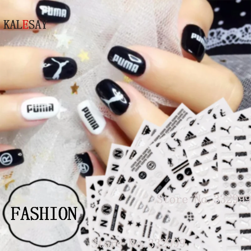 

Summer Adhesive Black Sport Nail Stickers Manicure Design Decoration Back Glue Stickers for Nails Decals Stamp Foils Sticker