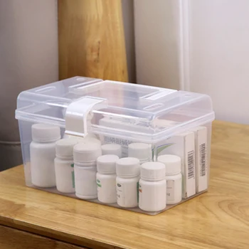 

Multipurpose Plastic Clear First Aid Box Portable Medical Kit Medicine Case Household Home Storage BV789