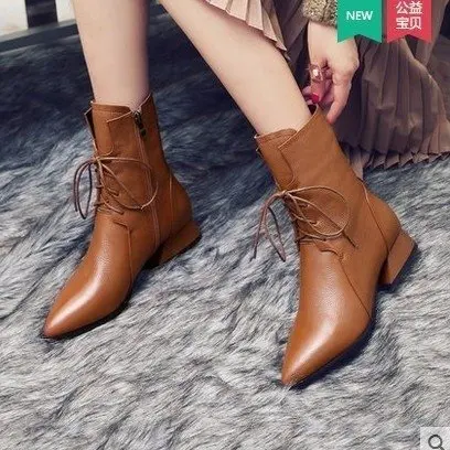 

Mazefeng 2019 New Women Lace-up Sexy Winter Ankle Boots Women High Heels Short Plush Pointed Toe Fashion Motorcycle Boots