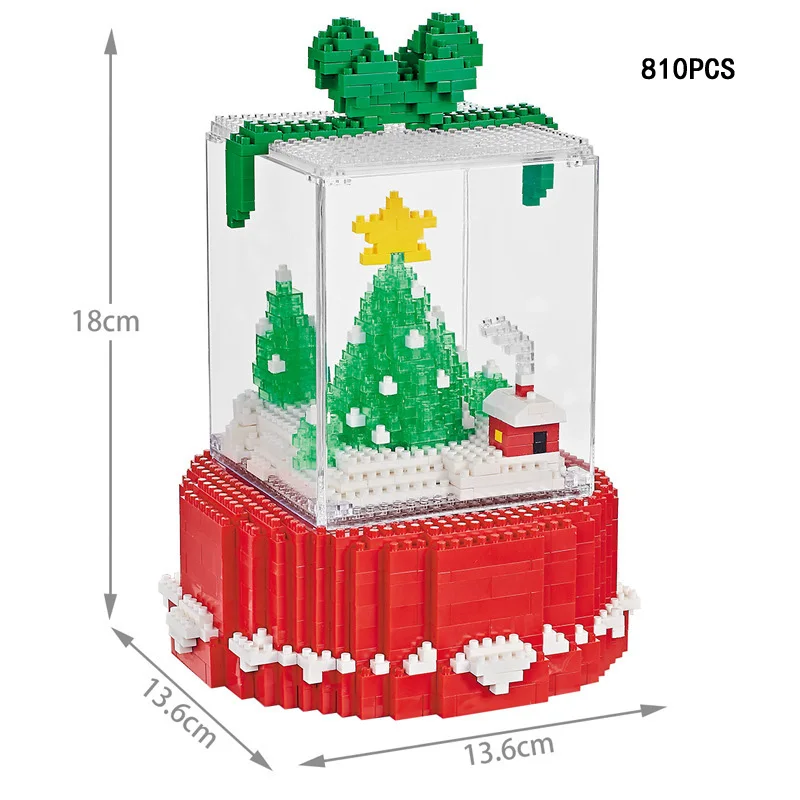 Idea nanobricks Подарочная коробка микро алмазный строительный блок Рождественская елка дисплей коробка с светильник Развивающие игрушки для детей Подарки