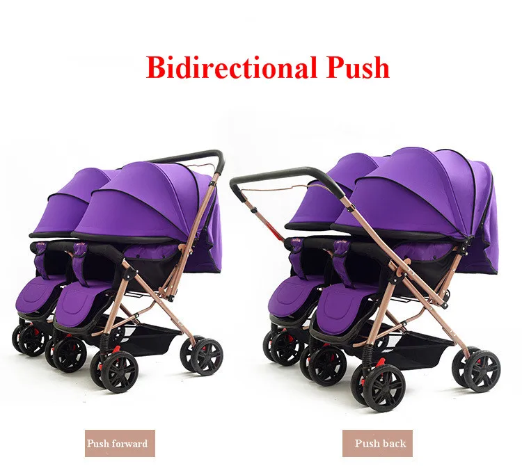 Double Seat Can Be Foldable Portable Pouch Twins Baby Stroller