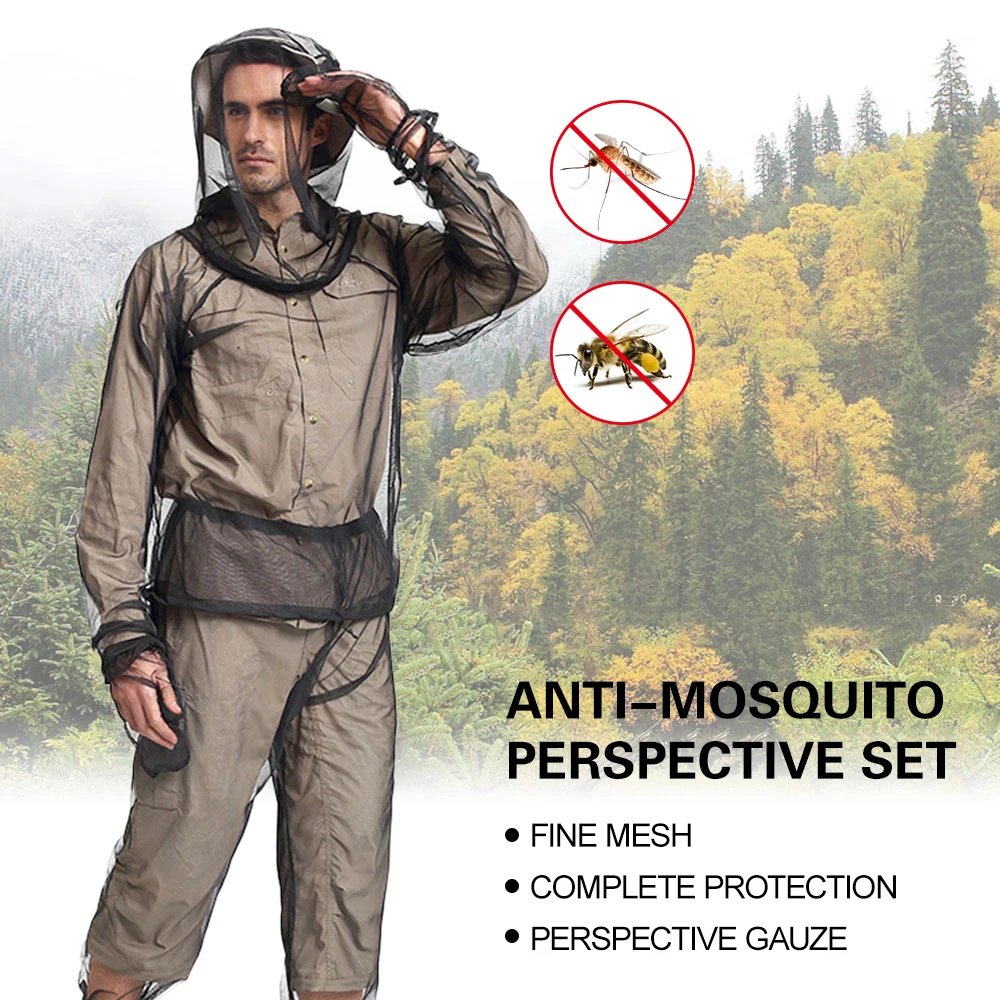 Outdoor Socks Lightweight Mesh Mosquito Gloves Mittens with Socks