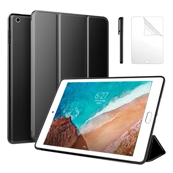 

For Xiaomi Mi Pad 4 Plus 10.1 Ultra Thin Flip Stand Silicone Soft Back Cover for Xiaomi Mi Pad 4 Plus 10 Tablet Funda +Film+Pen
