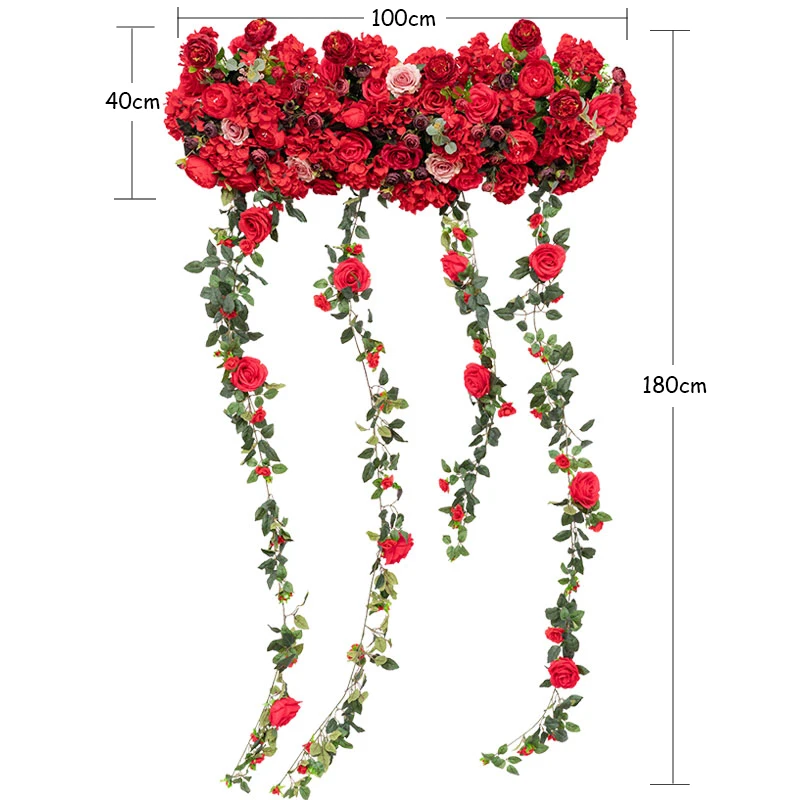 JAROWN Artificial Rose Flower Row Floral Arch Decor Wedding Main Table Decoration Wedding Background Wall Props Sztuczne Kwiaty (18)