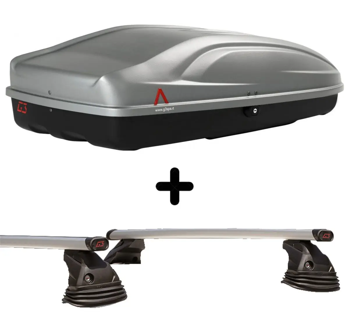 Trunk car roof Box roof rack + bars luggage gray 330 LT bars and attack