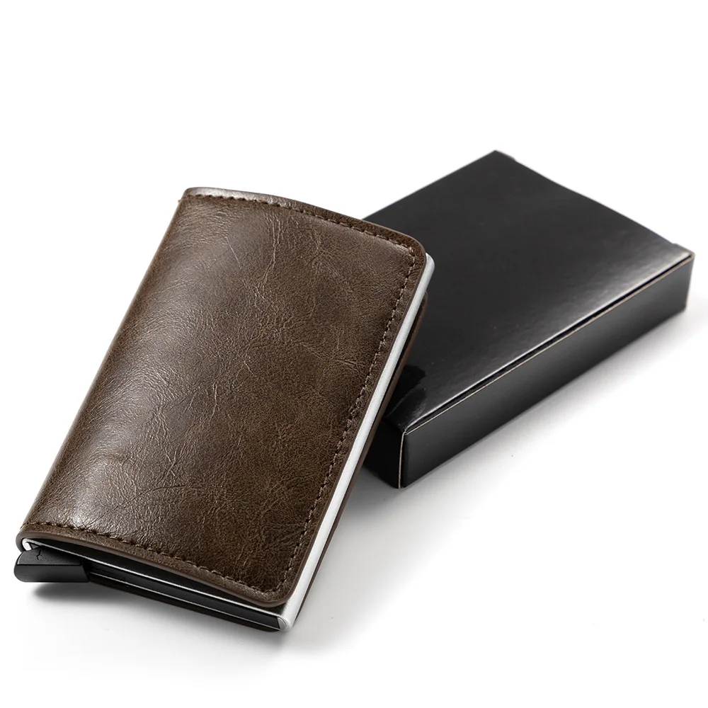 Bisi Goro, металлический, анти-Rfid кошелек, кредитный держатель для карт, карман для ID, чехол, держатель с коробкой,, дорожный кошелек, кошелек, мужские кошельки