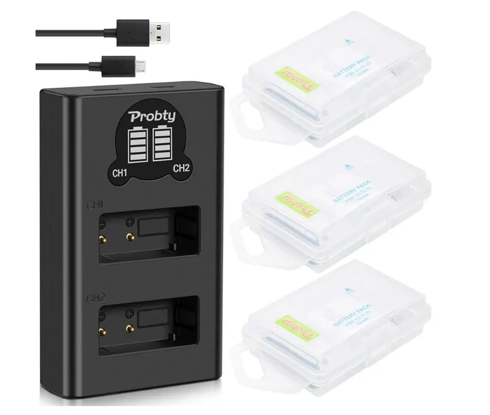 3BatteryWithCharger Аккумулятор 1850 мАч для Nikon EN EL23 EN-EL23+ двойное зарядное устройство для совместимых с Nikon Coolpix P600 P610 B700 P900 S810c - Цвет: 3BatteryWithCharger