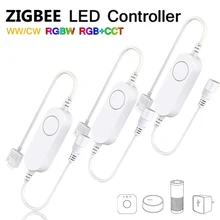Mini Zigbee DC5V 12V 24V 5050 RGB/RGBW/RGBCW/CCT/Dimmer Smart LED Strip Controller APP/Voice Control For Echo Plus/SmartThings