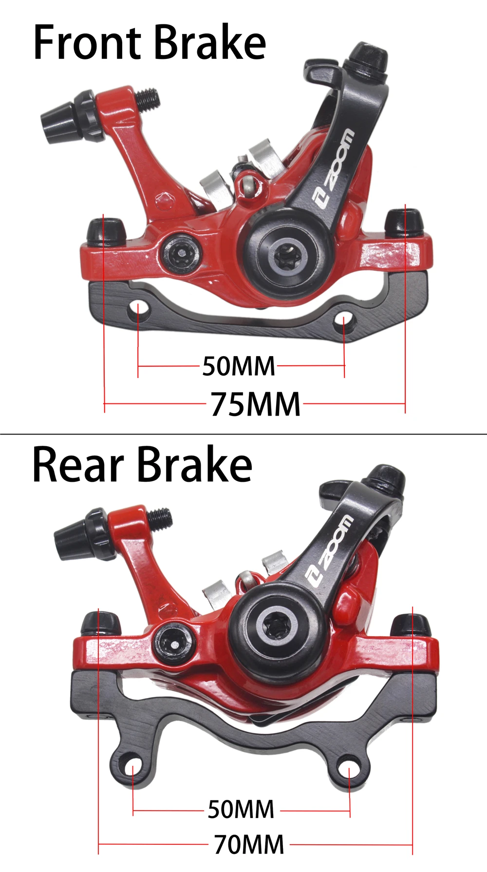 ZOOM Aluminum Alloy MTB bicycle Disc Brake Mountain Road MTB Bike Mechanical Caliper Disc Brakes Cycling Double Brake mountain bicycle disc brake bicycle disc brake mountain bike disc brake