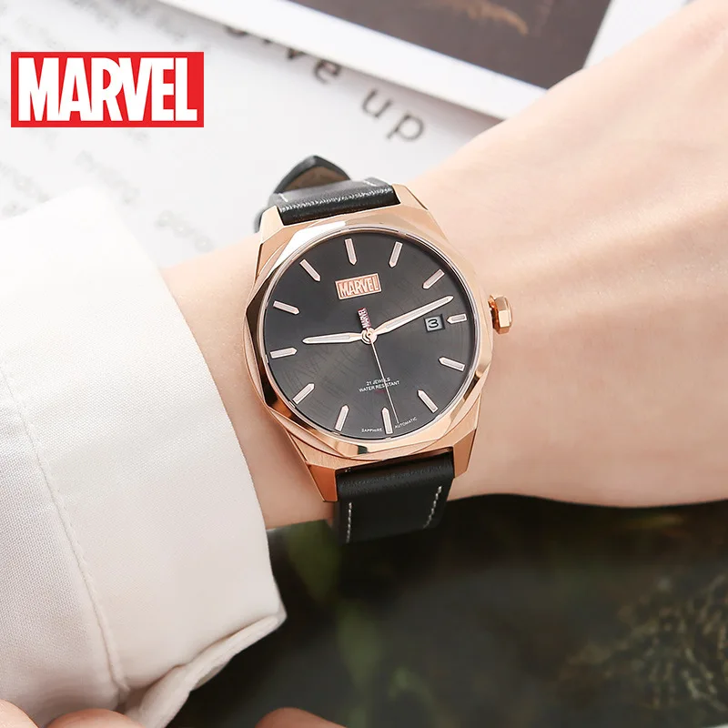 Marvel часы мужские роскошные disney механические из нержавеющей стали женские часы модные 5Bar автоматические самоветер мужские золотые часы