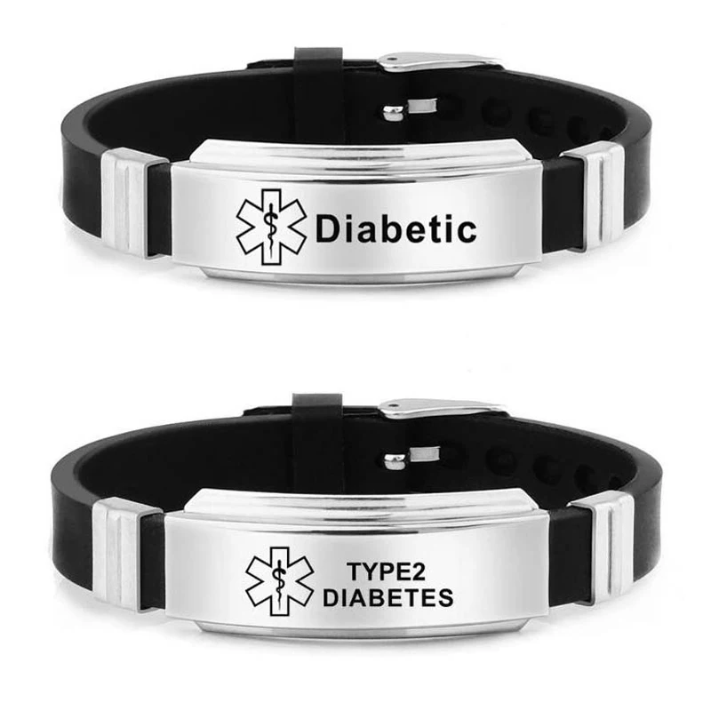Bracelet Alerte Médicale Vnox – Acier Inoxydable, Noir, Réglable, Gravure Gratuite