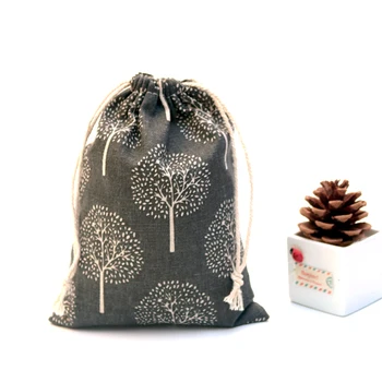 

Linen Cosmetic Bags Packaging Jewelry Makeup Wedding Party Gift Sachet Cotton Drawstring Pouch Storage Calico Sack