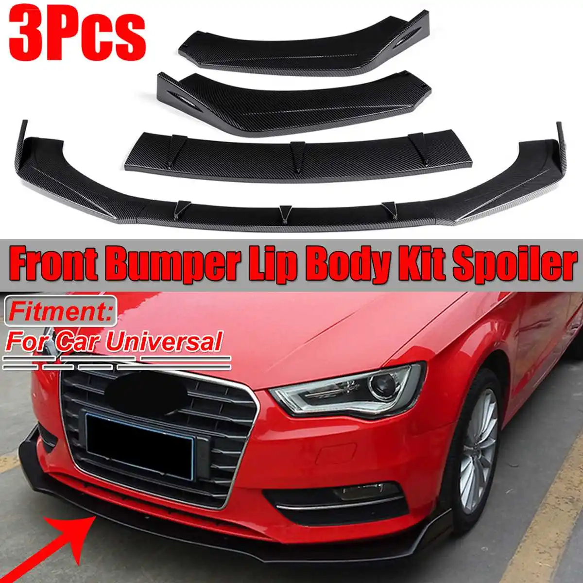 

Universal Car Front Bumper Splitter Lip Body Kit Spoiler Diffuser Guard Protector For Honda For Civic For BMW For Benz For Audi