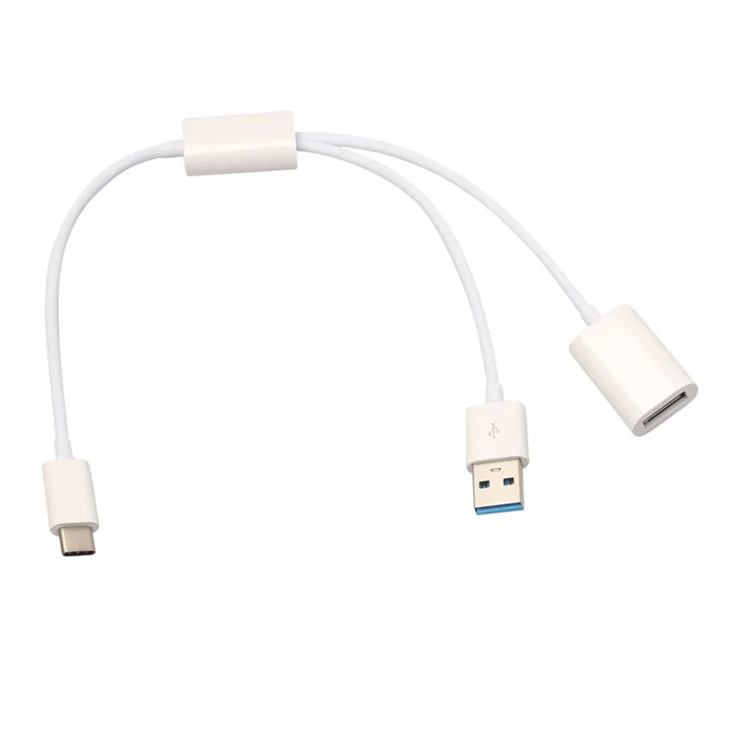 3 в 1 USB-C USB 3,1 type C мужской разъем для Женский OTG кабель для передачи данных с внешним питанием для samsung huawei