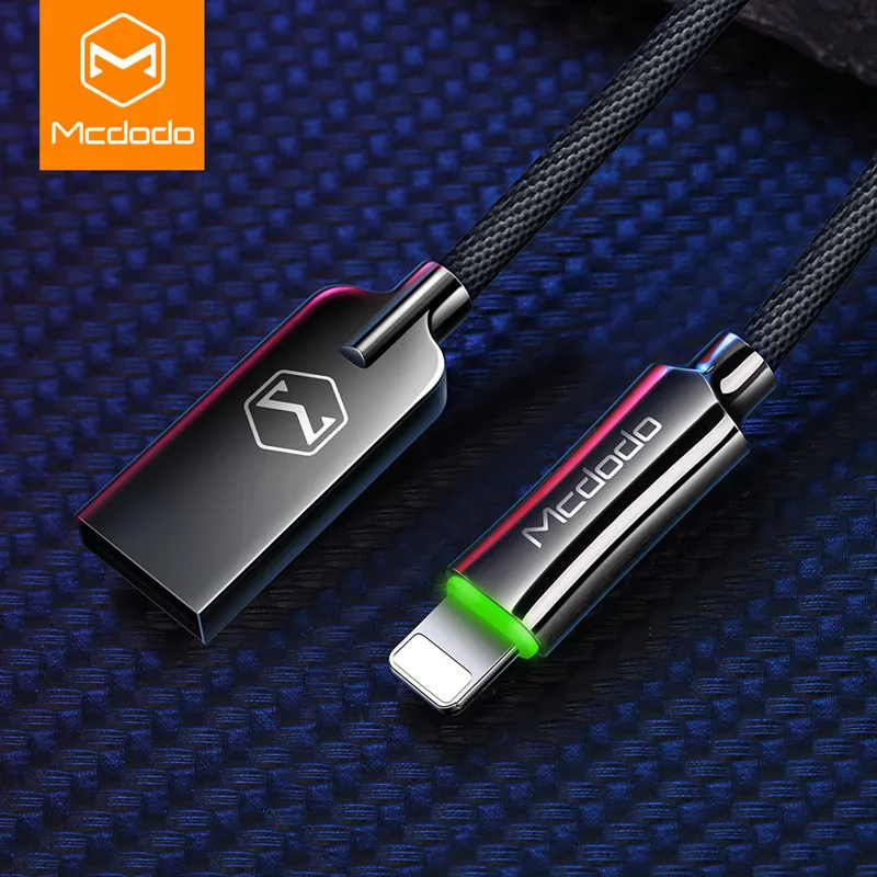 MCDODO 2.4A USB Cable Auto Disconnect LED Fast Charging Mobile Phone Charger Cord Cable For iPhone 11 Pro Xs Max X 8 7 6 6s Plus|usb cable cord|data cablecharging data cable - AliExpress