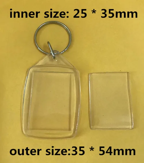 50 шт./лот пустые акриловые брелки вставные фото пластиковые DIY сплит кольца