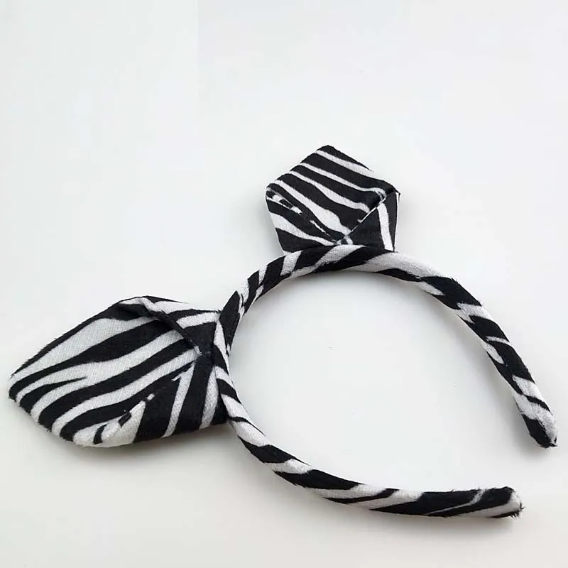 Women Boy Girl Zebra Headband Tail Tie Paw Gloves Animal Cosplay Costume Set Kids Adults Party Halloween Christmas