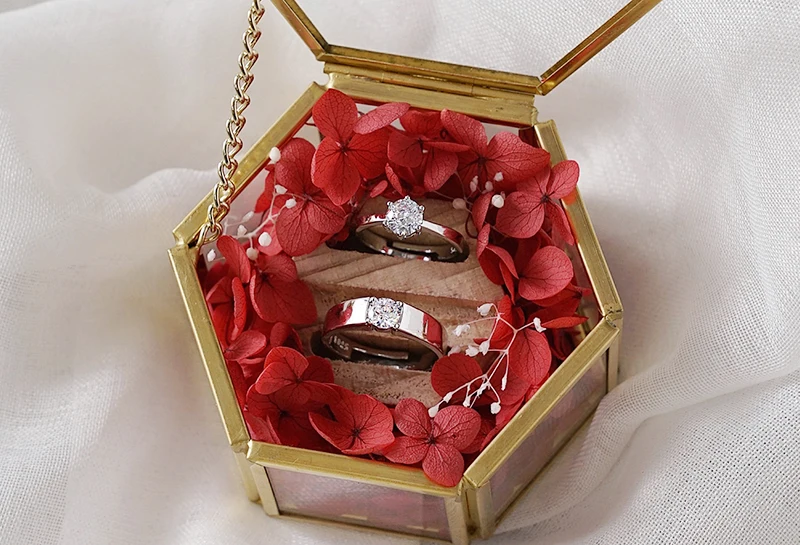 Anel de Casamento Anel de Noivado Anel de Ouro Caixa de Ouro Personalizado 8 Display e embalagem p joias