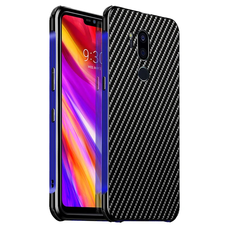 Роскошный Алюминиевый металлический чехол для LG G8 ThinQ/G7 ThinQ/V50 ThinQ 5G/V40 ThinQ тонкий жесткий чехол из углеродного волокна