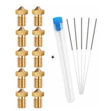 

10PCS 0.4mm V5 V6 3D Printer Nozzles 5PCS Stainless Steel Nozzle Cleaning Needles with Tube for E3D Makerbot 3D Printer Parts
