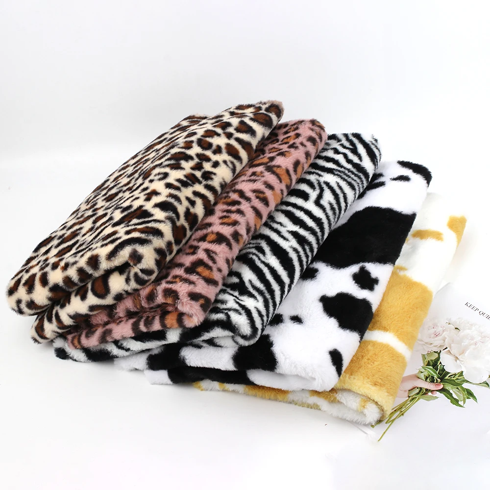 PROD 1005002018164636 Tie-Dye Style Faux Rabbit Fur Plush Fabric
Leopard Zebra Print Fabric DIY Handmade Scarf Clothing Accessories
45*145cm/pc