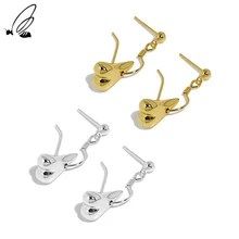 

S'STEEL Round Bead Love Design Minimalist Temperament Sterling Silver 925 Stud Earrings For Women's Cute Wedding Fine Jewellery