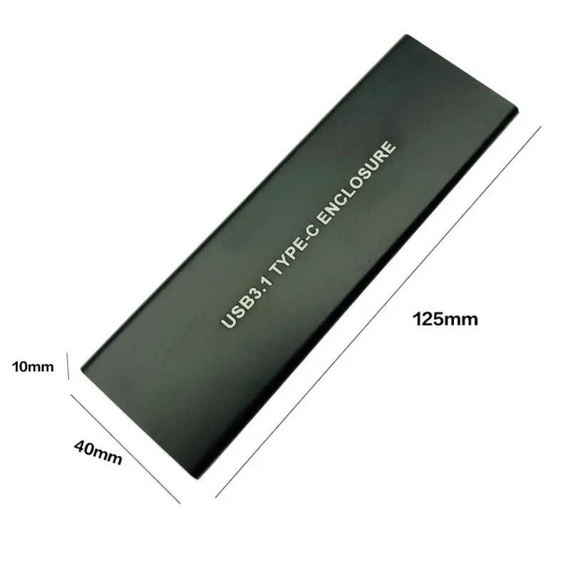 Aluminio USB 31 a m2 SSD NVME HDD recinto NGFF PCI-E a tipo C conector caja de unidad del disco dur