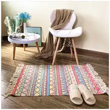 Mrosaa тканый ковер из хлопка и льна с кисточками, напольный коврик, дверной коврик для гостиной, гобелен для спальни, одеяло, чайный коврик, коврик, домашний декор