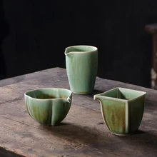 Луу зеленый керамический чайный кувшин чахай Китайский кунг-фу аксессуары для чая