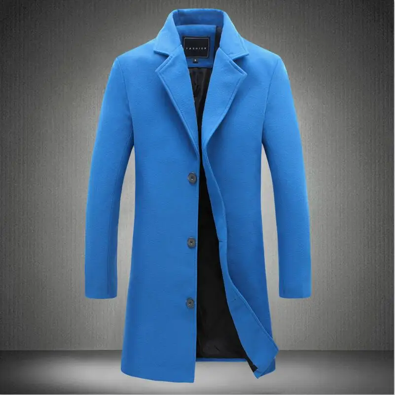 Disputent мужская куртка верхняя одежда осень зима шерсть и смеси Мужской сплошной Повседневный Бизнес Тренч Тонкий длинный секционный пальто