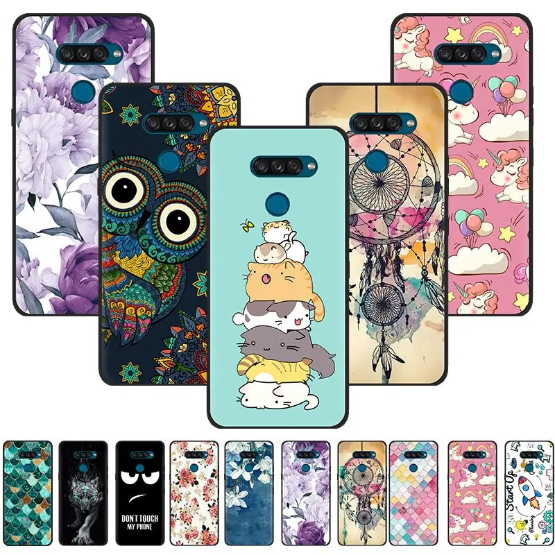 Phone Case For LG K50S Anti-knock Soft Case Waterproof Dirt-resistant Shockproof Cover Lanyard Silicone Wristband Fashionable