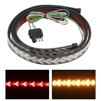 

12V Car Rear Trunk Brake Lights Universal Tail Light Bar Dynamic Streamer Reverse Warning Light LED Car Turn Signal Strip Lamps