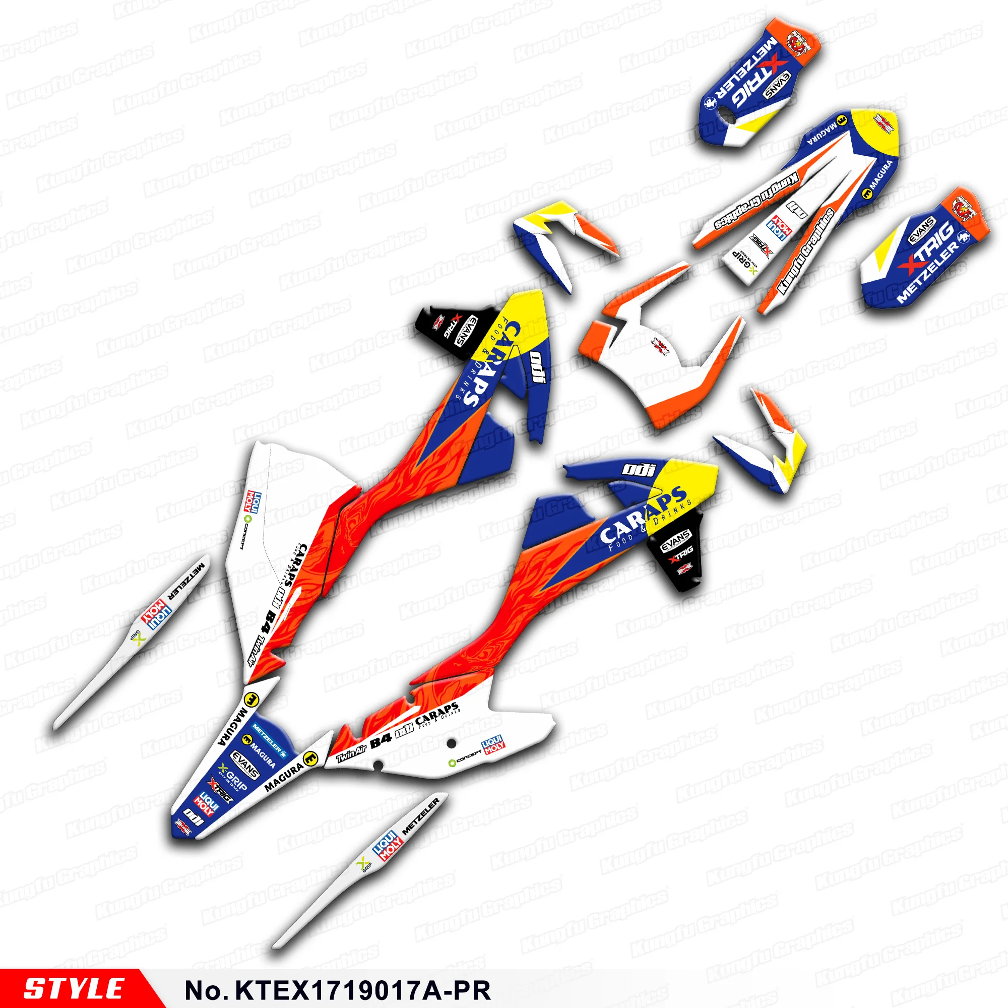 

Послепродажная графическая наклейка, Набор наклеек для KTM 125 150 250 300 350 450 EXC F XCW 500 2017 2018, Стиль No. Φ