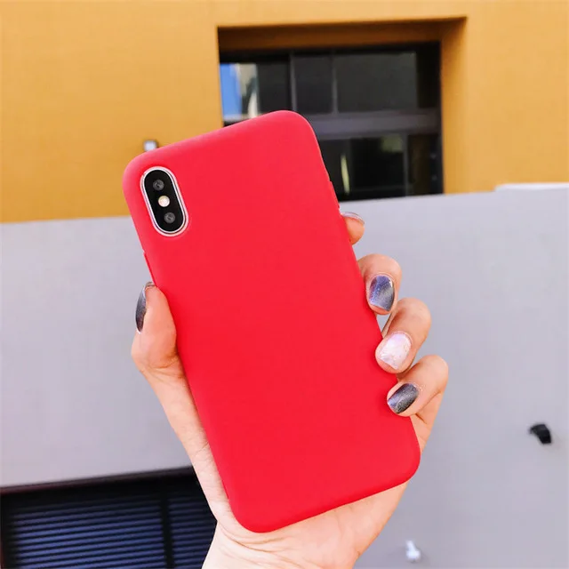 Карамельный цвет, силиконовый матовый чехол для телефона для iPhone XR 11 Pro XS Max 6 6S 8 7 Plus 10, простые мягкие чехлы для iPhone X, чехол s Fundas - Цвет: DK-ho