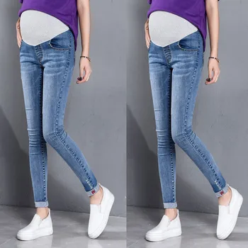 

maternity clothes Pregnant Jeans Maternity Pants Trousers Nursing Prop Belly Legging Skinny Stretch Jeans Pregnancy Pant для
