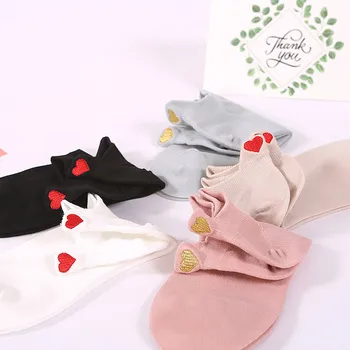 

Size 35-42 Kawaii Women Socks Happy Fashion Ankle Funny Socks Women Cotton Embroidered Expression Candy Color 1 Pair