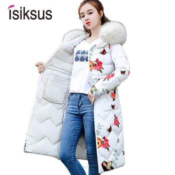 

isiksus Padded Warm Down Jackets Womens Winter Parka Plus Size Long Hooded Coat Fur Jacket Double Sides Parkas For Women WP040