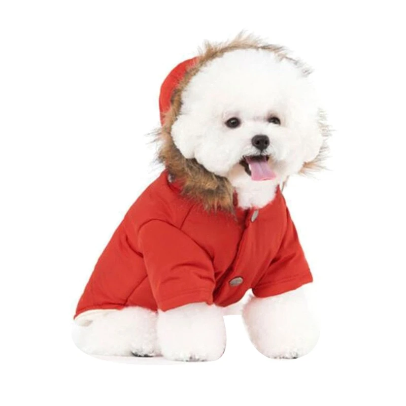 Кошка пес собачка пуховая куртка с капюшоном Одежда для животных теплая одежда для маленьких собак Зима