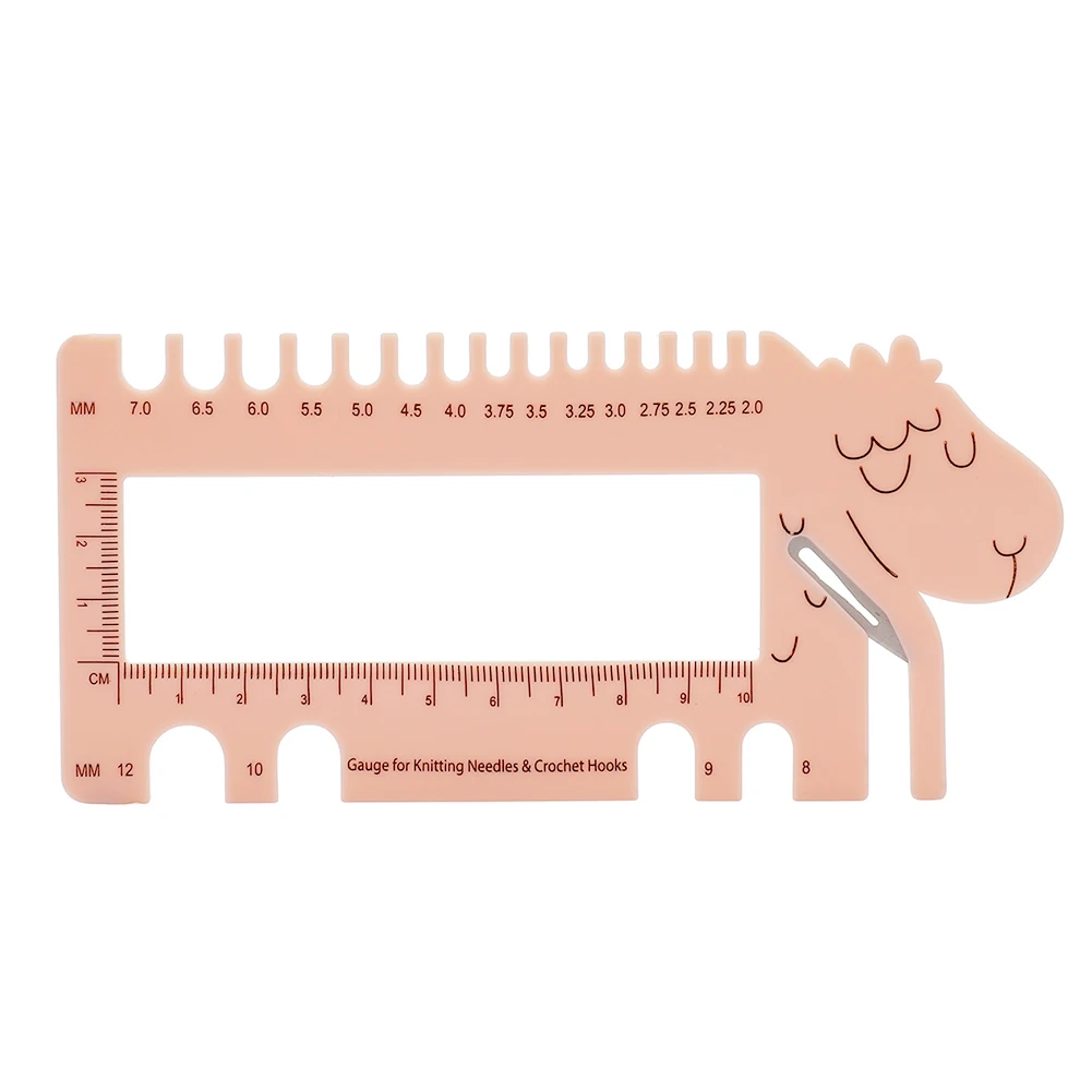 Crochet Hooks Crochet Needles DIY Sheep Shape Sewing Knitting Needles Gauge Size Guide Crochet Hook Ruler Measure Gauge Tool Accessory