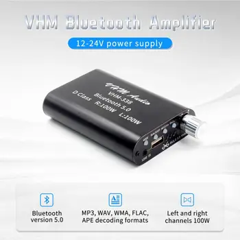 

VHM Bluetooth Amplifier 5.0 VHM338 HIFI 100WX2 Car Sound Amplifier Digital Amplifier DAC support Decoding MP3,WAV,WMA,FLAC, APE