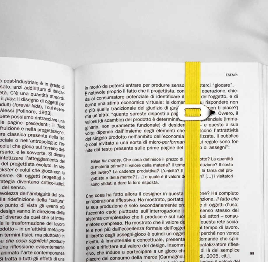

Italian creative bookmarks - elastic fabric strap stainless steel metal reading node traceless precise positioning