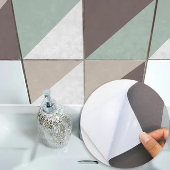 

Funlife's new slanting concrete style tiles with bathroom walls and mirror wall stickers 10pcs/lot