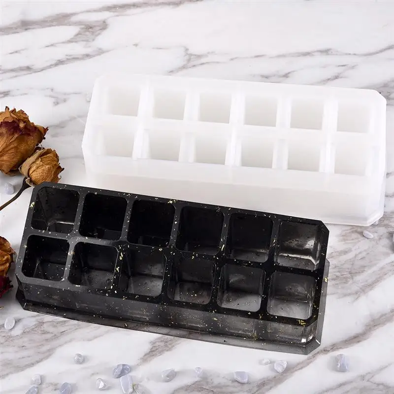 

Lipstick Storage Box Silicone Mold Manual DIY Crystal Jewelry Silicone Mold Storage Box Environmental Protection UV Resin Mold