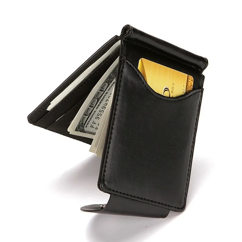 Южная Корея стиль зажим для денег мужской кошелек-Сумочка Ультратонкий Тонкий кошелек Мини Засов кожаный кошелек Бизнес ID Чехол для кредитных карт