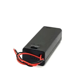 Adjustable AA Battery Storage Box with Leads and On/Off Switch (1 AA)