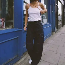 Джинсы для мам с завышенной талией, синий пояс, корейский женский свободный бойфренд, широкие брюки, уличная, мешковатая, винтажная,, джинсовые штаны для женщин, 0108