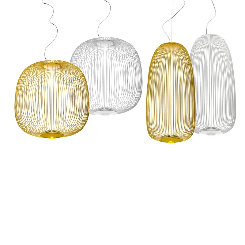 

Foscarini Spokes Pendant Lights Nordic Industrial Bird Cage Lustre Led Pendant Lamp Dining Room Home Decor Industrial Lighting