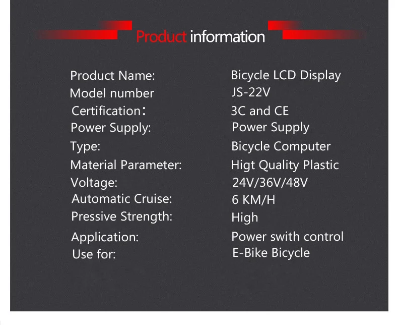 Excellent 36V 48V LCD Electric Bike Display for Electric Bike bldc Controller Control Panel for Electric Bicycle e Bike Kit ebike Parts 2